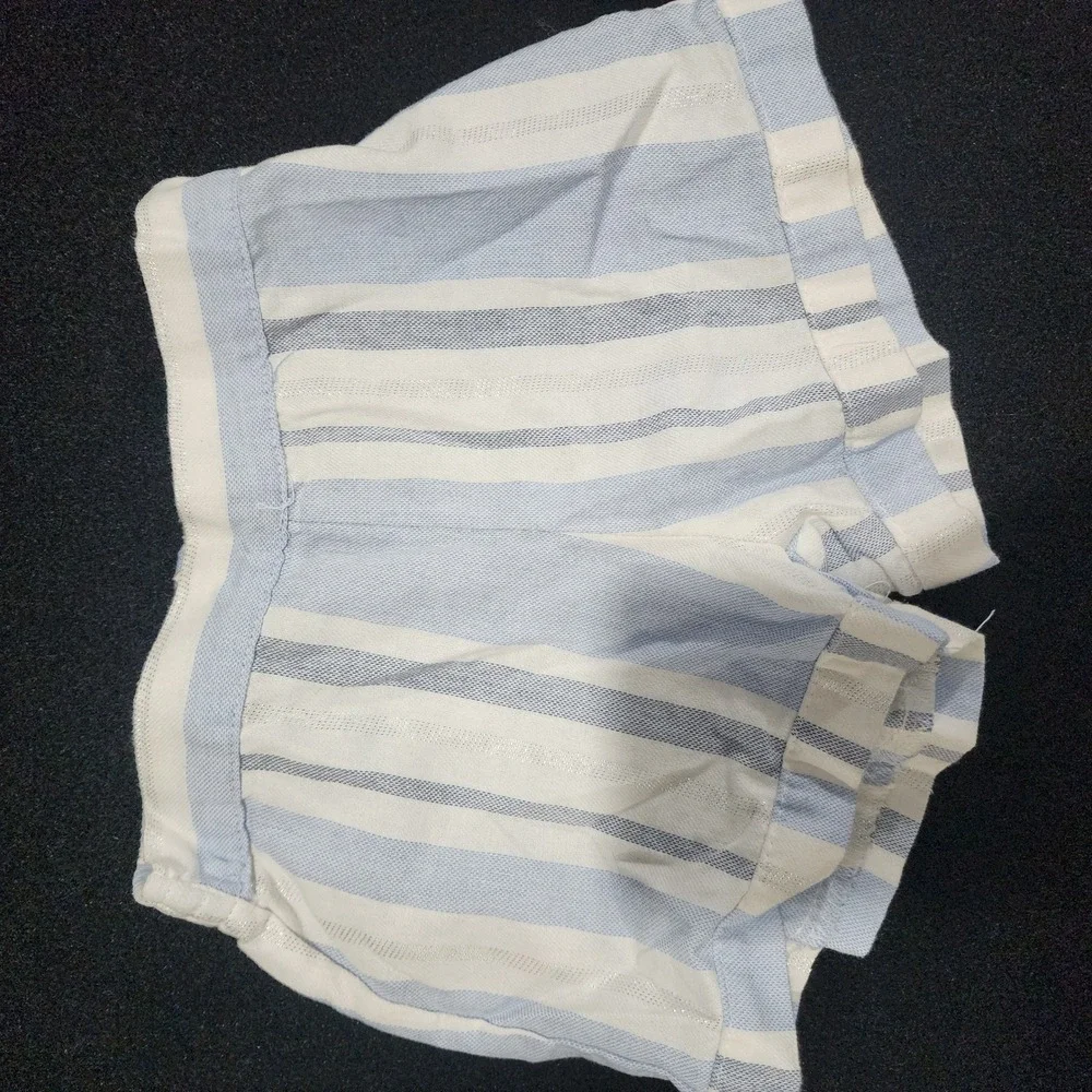 Jessica Simpson Girls 5 Blue White Striped‎ Smocked Ruffle Top & Shorts Set